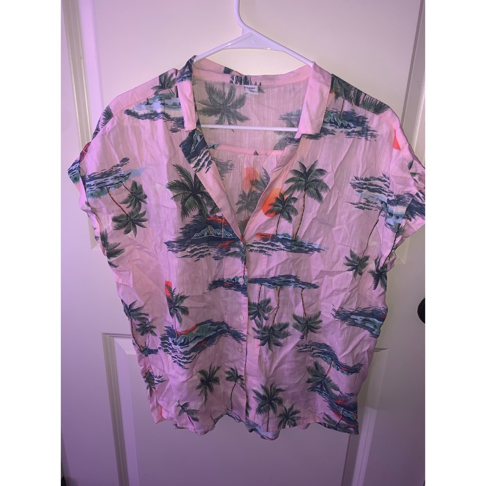 hawaiian print linen shirt